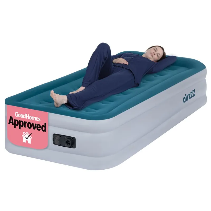 Self Inflating Double Air Bed with Built In Electric Pump Blow Up Mattress Flocked Top 196 x 97 x 47cm - Airzzz