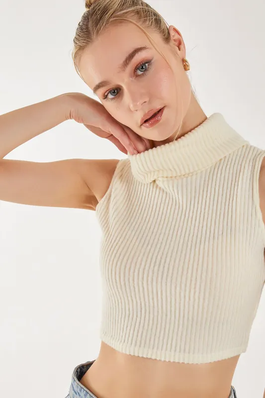 Brushed Racer Rib Vest - Pink Vanilla