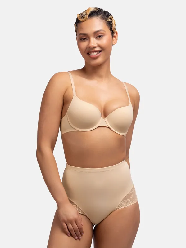 Brigitte Mid Waist Brief Beige - Dorina