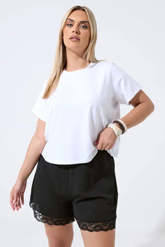 Lace Trim Shorts - Yours