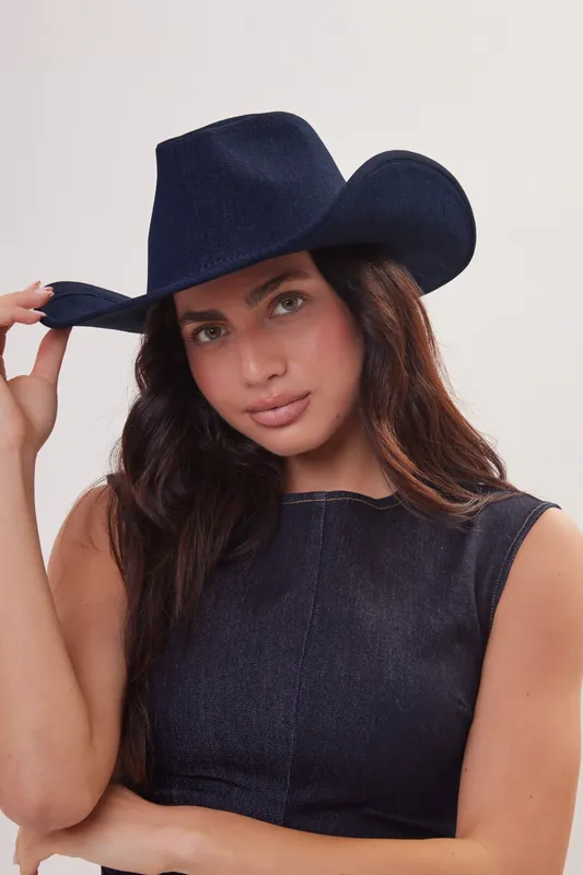 Denim Cowboy Hat - My Accessories London