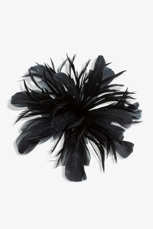 Black Statement Floral Clip Fascinator - Jon Richard