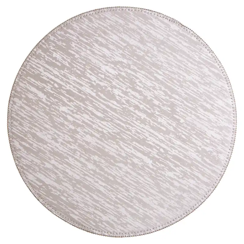 Set Of Four Round Placemats, Contemporary Heat Resistant Dining Mats, Stylish Faux Leather - Orsina