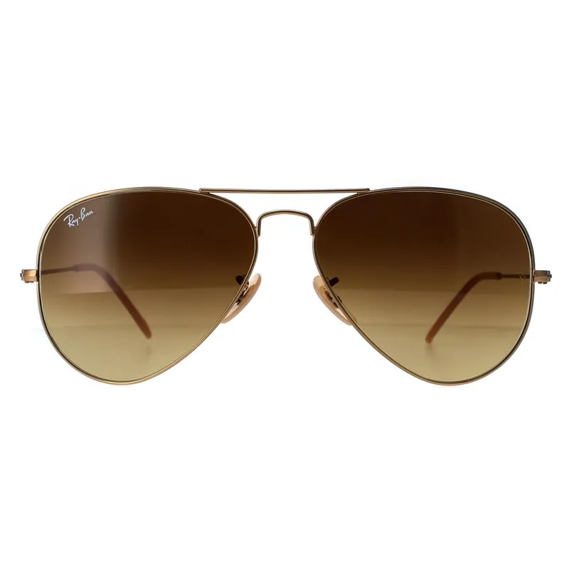 Aviator Matt Gold Brown Gradient Sunglasses - Ray-Ban