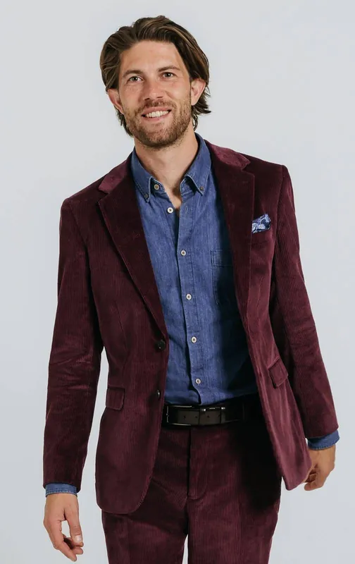 Burgundy Corduroy Jacket - Dobell