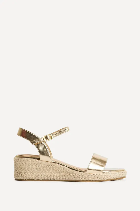 Sunrise Gold Espadrille Flatform Sandals - Linzi