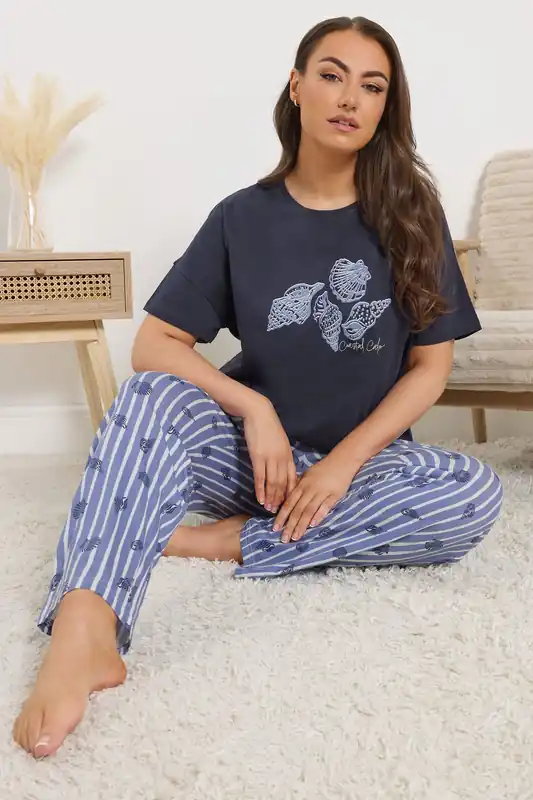 Shell Graphic Stripe Pyjama Set - Yours