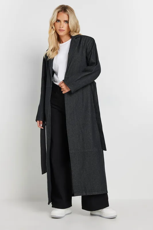 Petite Denim Trench Coat - PixieGirl