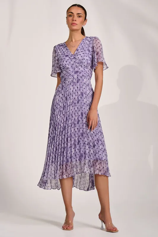 Printed Chiffon Glitter Maxi Dress - Jolie Moi