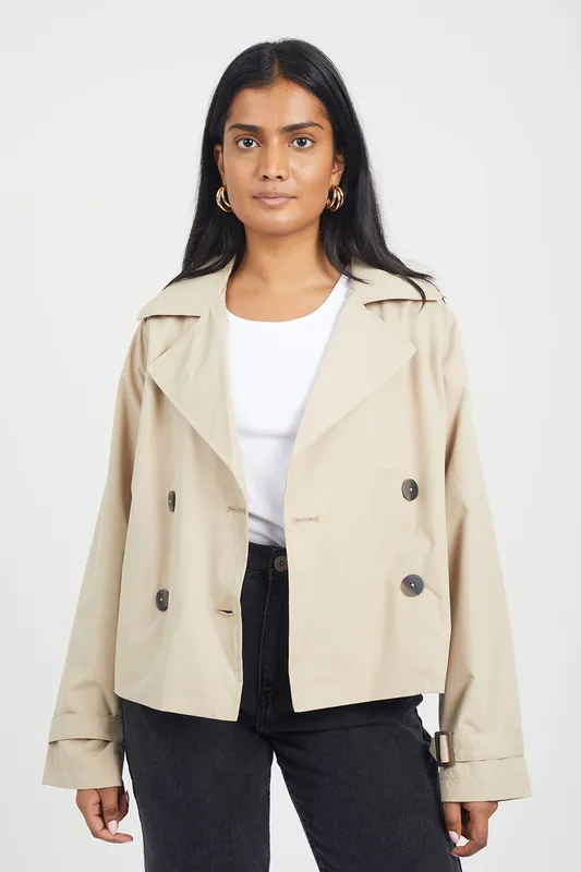 Double Breasted Short Trench Coat - Brave Soul