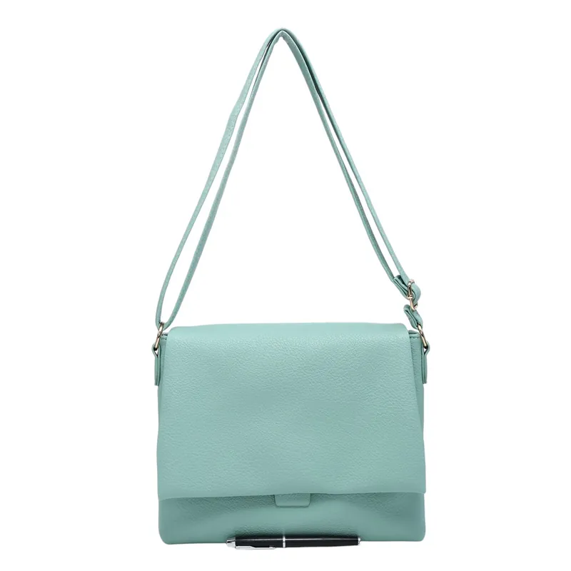 Doube Compartments Flap Design PU Leather Crossbody Shoulder Bag - Kitise