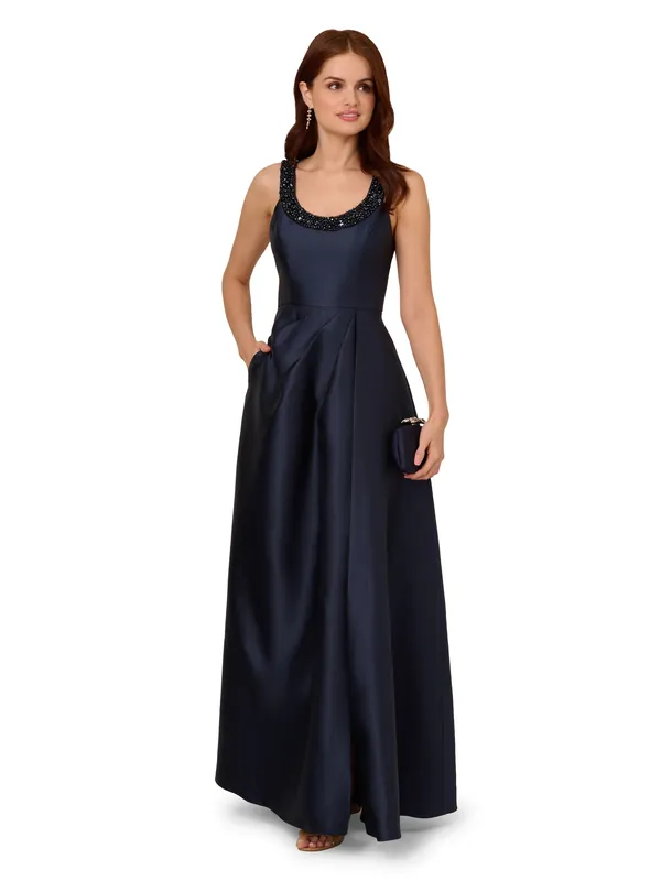 Beaded Mikado Gown - Adrianna Papell