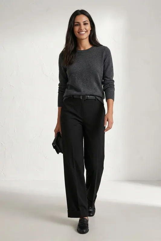 Belted Turnup Leg Pleated Trousers - MyFashion