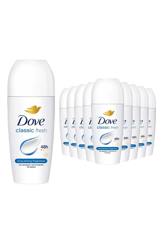 Classic Fresh Roll On Antiperspirant Long Lasting Fragrance, 12x50ml - Dove