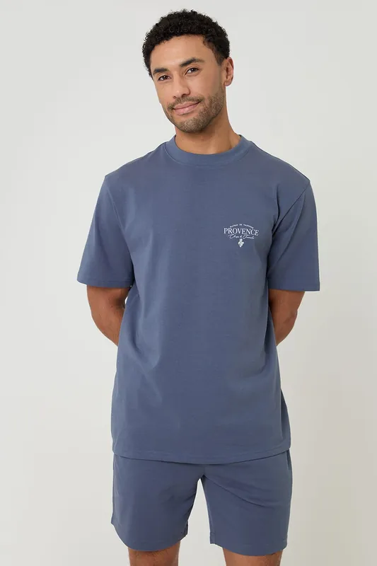 Cotton Grandad Pyjama Top & Shorts - Threadbare
