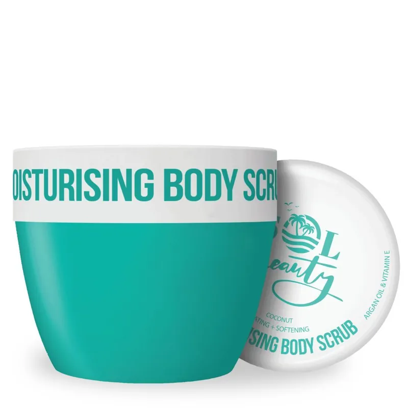 Body Scrub Coconut Hydrating Softening Sugar Oil Argan & Vitamin 300g - SOL Beauty