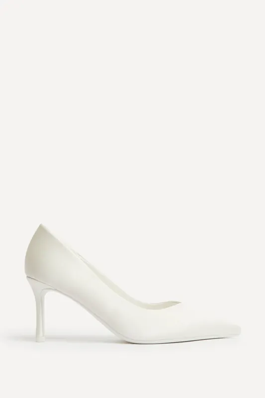 Classic Bridal Ivory Satin Court Heels - Linzi