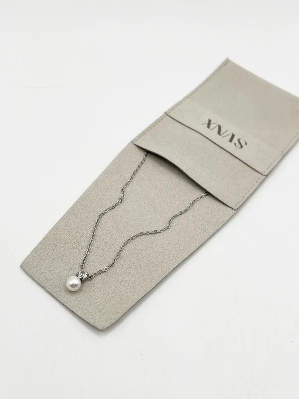 Pearl Diamante Necklace in Silver - SVNX