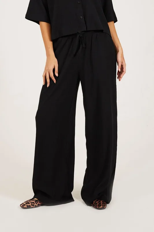 Wide Leg Jersey Trousers - Brave Soul