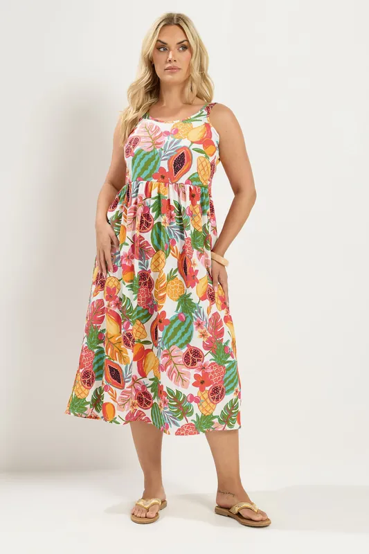 Fruit Print Smock Dress - Yours