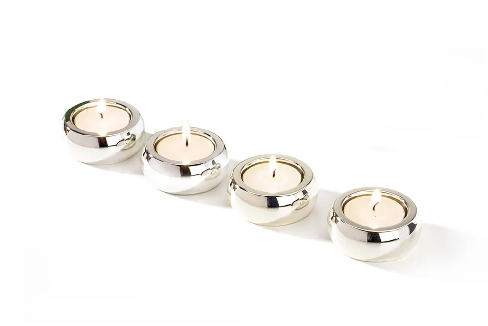 Silverplated Set of 4 Luxury Tealight Holders - Silver Editions