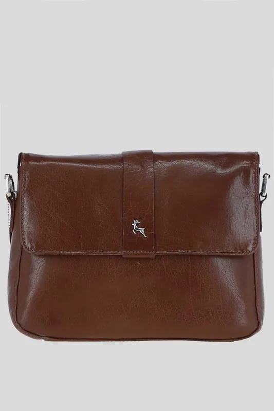 'Veneto Vellutato' Real Leather Crossbody Bag - Ashwood Leather