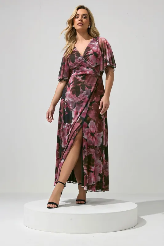 Floral Abstract Mesh Dress - Yours