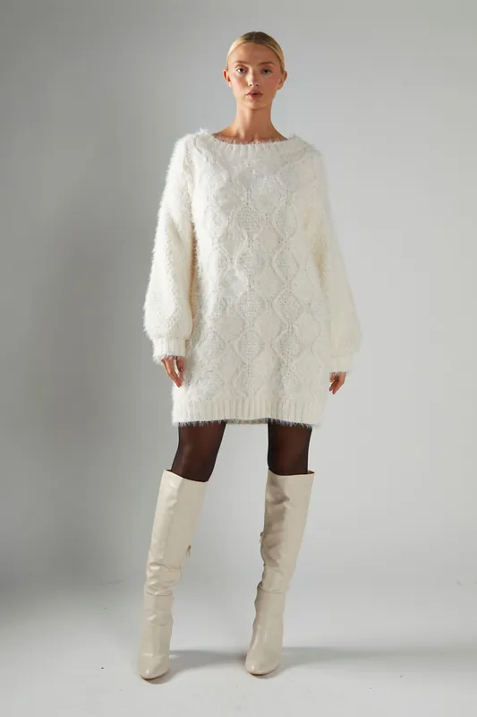 Cable Knit Jumper Dress - Shnoo