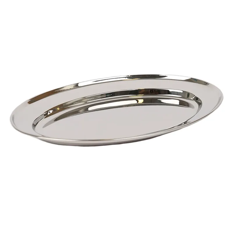 Oval Stainless Steel Serving Platter - 30cm x 20.5cm