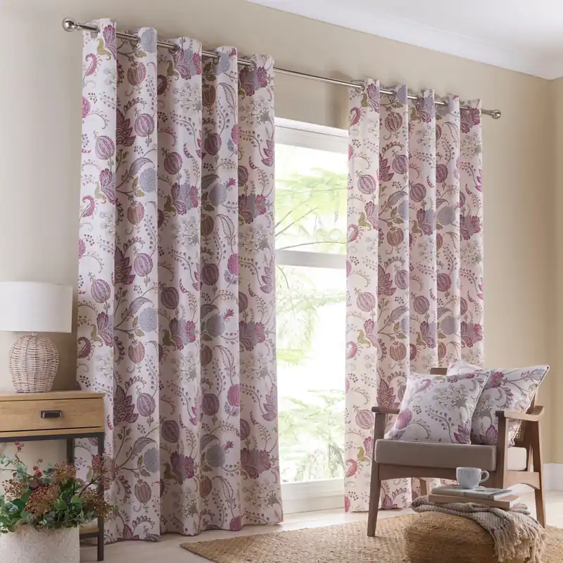 Richmond Floral Fully Lined Eyelet Curtain Set - Portfolio Home