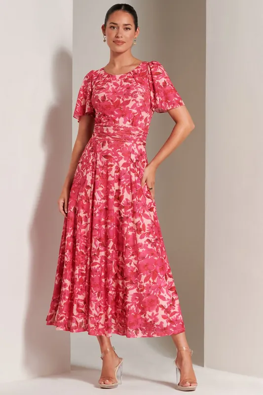 Elvira Print Mesh Maxi Dress - Jolie Moi