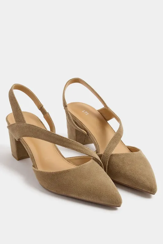 Faux Suede Asymmetric Block Heels In Standard Fit - Long Tall Sally