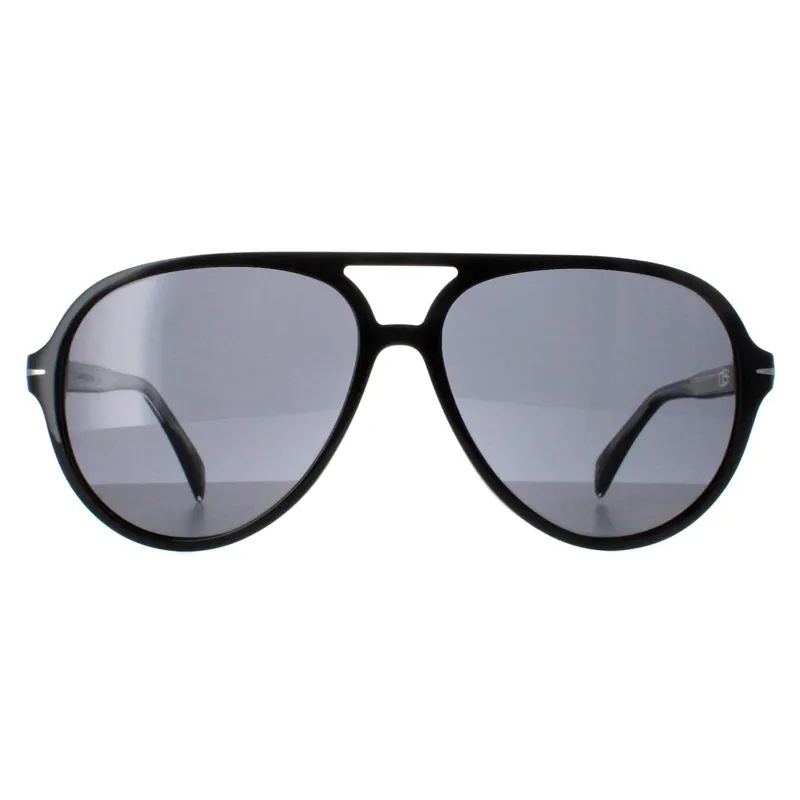Aviator Shiny Black Dark Grey DB1091/S - David Beckham