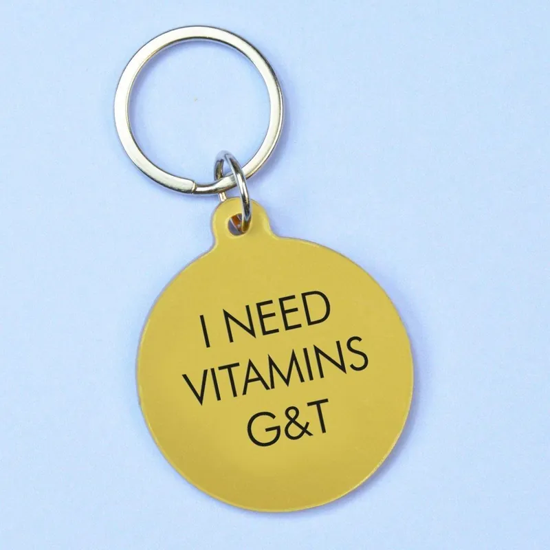 I Need Vitamins G&T Keyring - Flamingo Candles