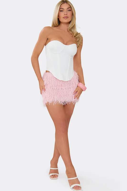 Textured Mid Rise Mini Skirt - EGO