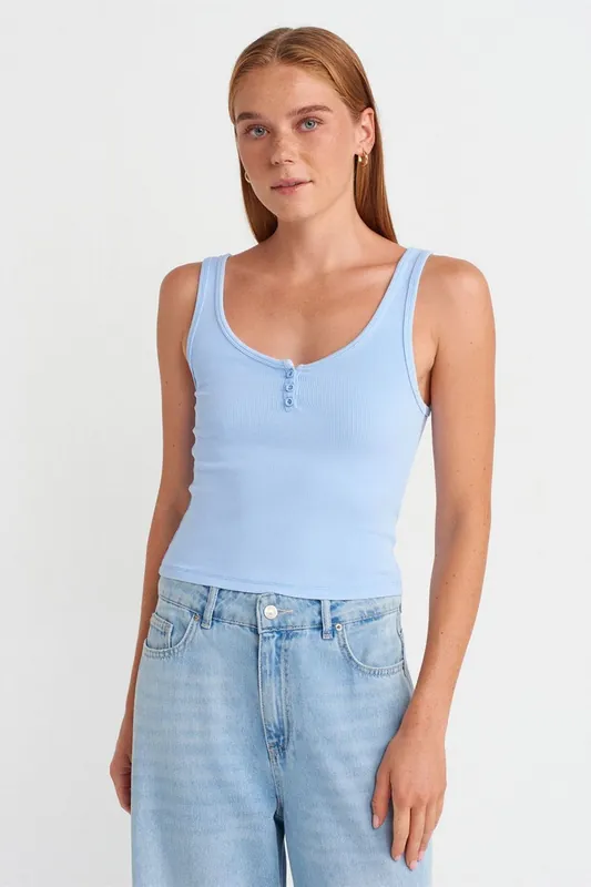 Ribbed Cotton Blend Crop Cami Top - Dilvin