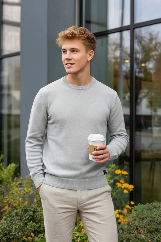 Basic Crewneck Sweater Jumper - MODISHION