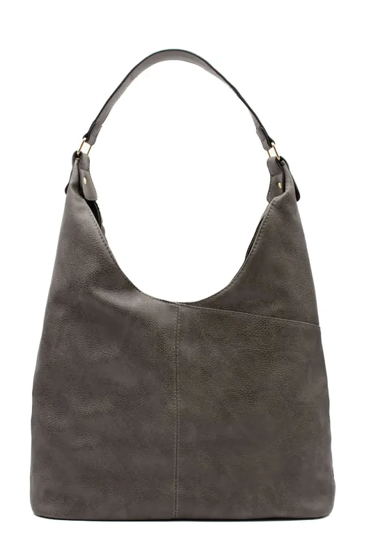 Large V Silhouette Slouch PU Leather Tote Bag - Kitise