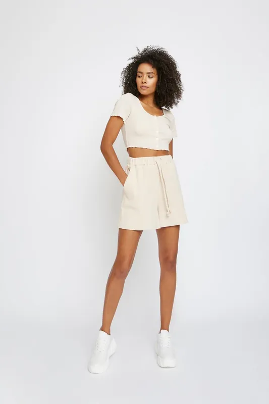 Button Up Crop Top - Shnoo