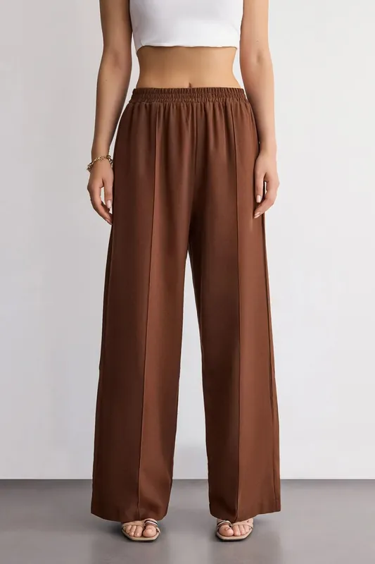 Wide-Leg High-Waist Cotton Trousers