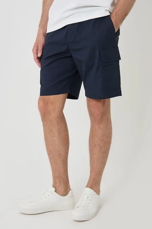 Regular Fit Textured Cargo Shorts - Threadbare