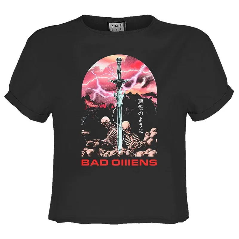 Fantasy Sword Bad O Crop T-Shirt