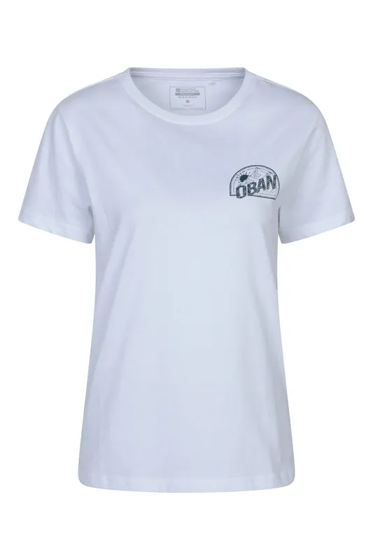 Oban' Lightweight 100% Cotton Casual Top Short Sleeve Graphic Tee - Mountain Warehouse