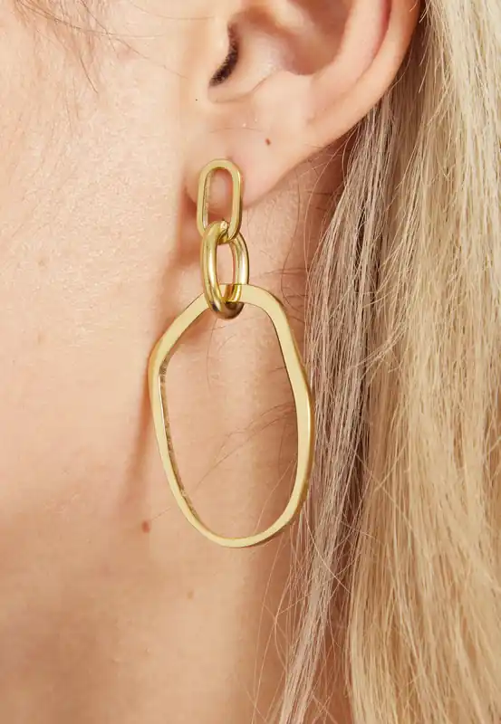 Gold Linked Drop Earrings - Liquorish