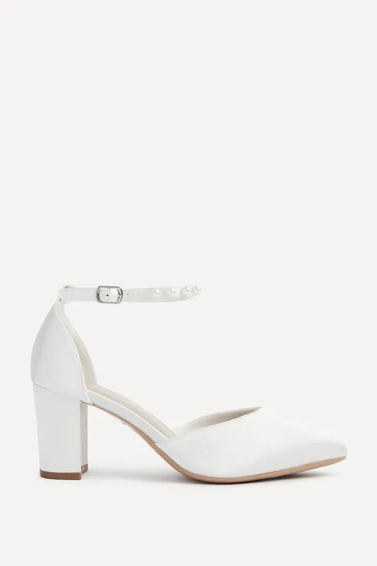 Elowen Bridal Wide Fit Ivory Satin Court Heel - Linzi