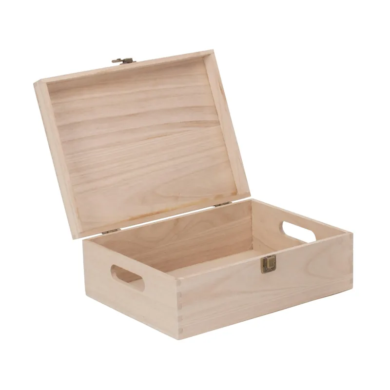 30cm Wooden Bottle Carrier Box - Red Hamper