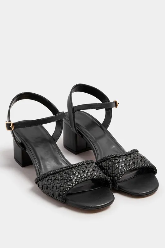Woven Strap Block Heels - Long Tall Sally
