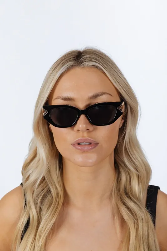 Cat-Eye Sunglasses with Side Detail