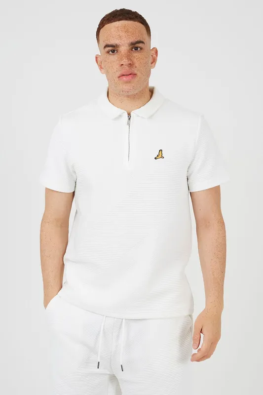 Short Sleeve Quarter Zip Polo Shirt - Brave Soul