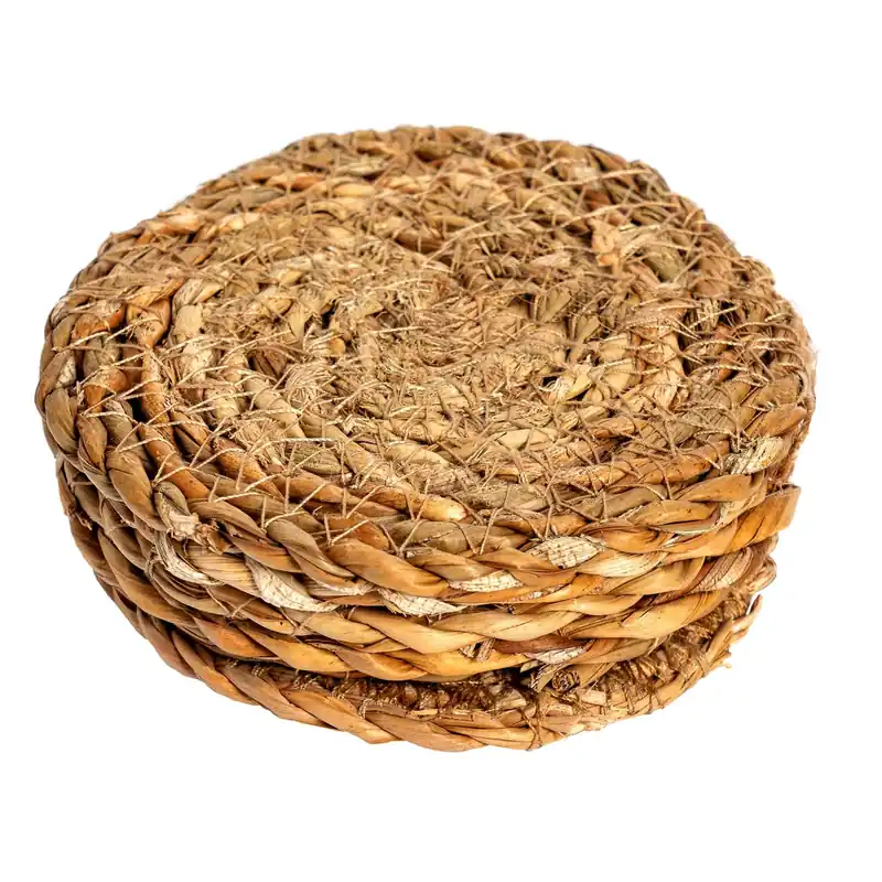 Round Coasters - 10cm - Set of 6 - Woven Typha